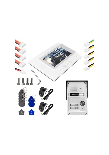 Powermaster 37t2 2 Daire 7'' Nfc Destekli Görüntülü Kapı Zili Interkom Akıllı Ev Güvenliği Sistemi