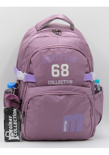 Modern Unisex Su İtici Özel Kumaş Mürdüm Lila Okul Sırt Çantası 34500