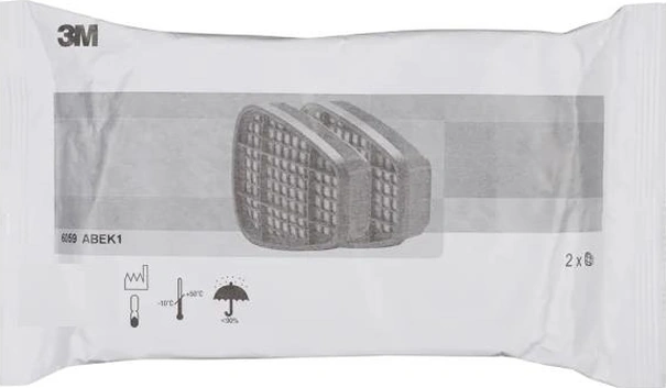 3m 7502 Yarım Yüz Maskesi + 3m 6059 Abek Filtre + 3m 5935 P3 Filtre +k501 Kapak