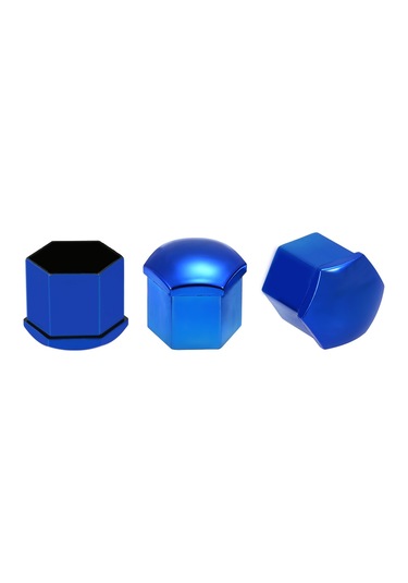 Neevoyu 17mm Evrensel Lastik Somun Kapağı Paketi - Kırmızı/mavi Seçenekli Abs Plastik, 20 Adet + Çıkarma Aracı