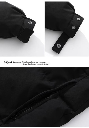 Yeni Kalınlaştırılmış Orta Boy Kaz Tüyü Mont Gri