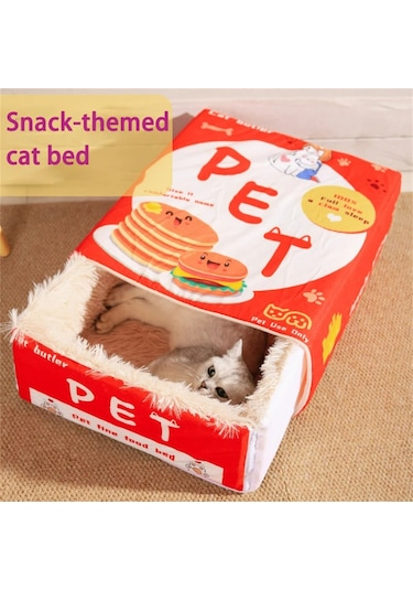 Geeroyoo Tamamen Kapatılmış Bisküvi Kutusu Kedi Yatağı Güvenli Japon Stil