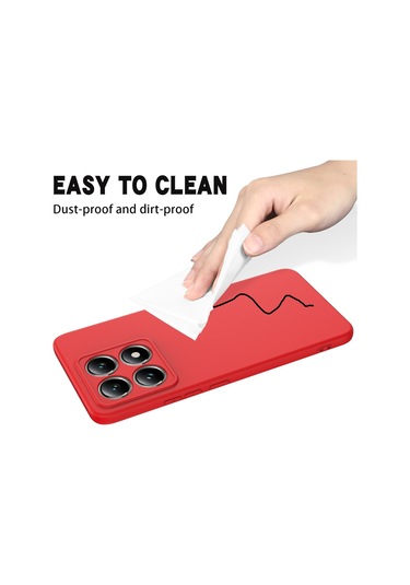 Xiaomi 14t İçin Düz Renk Sıvı Silikon Damlamaz Tam Kapsama Telefon Kılıfı Kırmızı