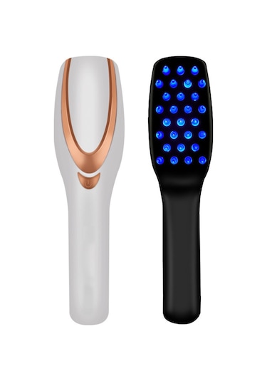 Qingmipy Elektrikli Saç Tarak Masaj Aleti - Saç Dökülmesine Karşı Kafa Derisi Bakımı, Titreşimli Kırmızı Ve Mavi Işık Çok Renkli