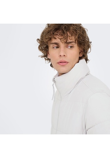 Only&sons Pack Life Puffer Erkek Mavi Dik Yaka Mont Mavi