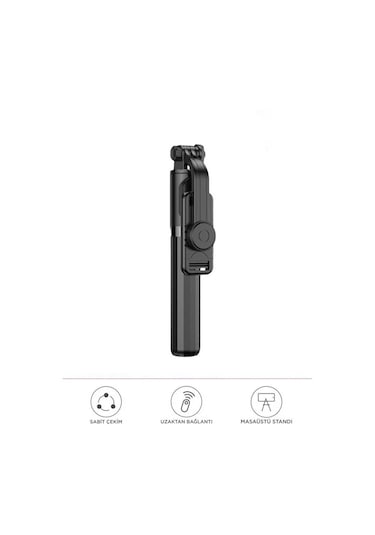 Bluetooth Kumandalı Selfie Stick Tripod 82 Cm 360 İos Android