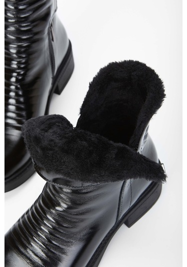 Tamer Tanca Kadın Hakiki Deri Siyah Casual Bot 231 91k Bn Bot Sk23/24 Sıyah Rgn Siyah