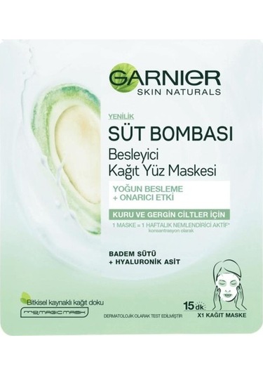 Garnier Süt Bombası Besleyici Kağıt Yüz Maskesi