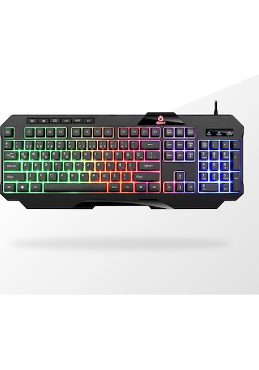 Qpart GM16 USB Multimedya Kablolu Işıklı Oyuncu Klavye