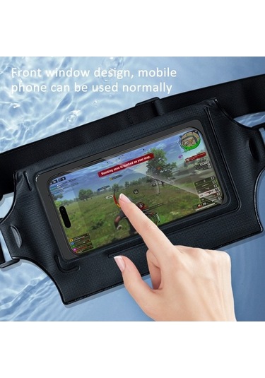 Trendooze Telefonu Su Spor Mavi Ipx8 Gri Göğüs Geçirmez Dağcılık Cep Çantası Çantası Bisiklet Bel Balıkçılık Og Mavi