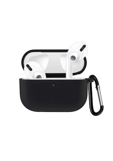 Airpods Pro 3 2025 Uyumlu Mat Silikon Kılıf 1 Kalite +kanca Siyah