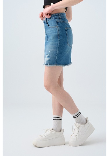 Loft Goddess Mid W Kadın Etek Lf2039813 Mavi