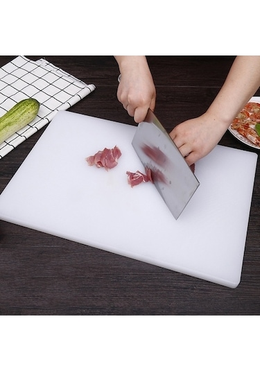 Dancemonkey Kare Çok Fonksiyonlu Çift Taraflı Kaymaz Kesme Tahtası Beyaz 27x35x3,5cm - Saf Beyaz Tasarım Beyaz