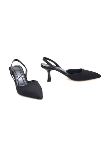 Papuçcity Hco 03176 Kadın Stiletto Arkası Açık Ayakkabı siyah