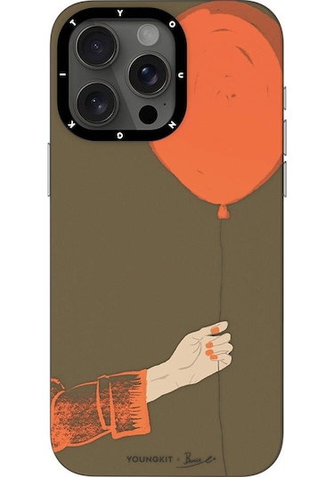 İphone 15 Pro Uyumlu Kılıf Magsafe Şarj Özellikli Youngkit Orange Serisi Flying Balloon Turuncu
