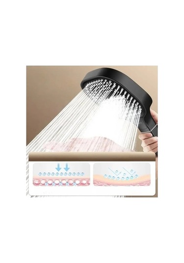 Tongxida Bosphorusboutique Siyah Panel Modu Masajlı Duş, 3 Bölümlü İç Siyah Duş Cm Büyük Başlık Siyah