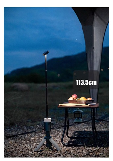 Shufa Glampıng Taşınabilir Kamp Işığı Uzun Şarj Süresi Uzaktan Kumanda Alüminyum Teleskopik Tripodlu Lamba 10,000 Ma Gri