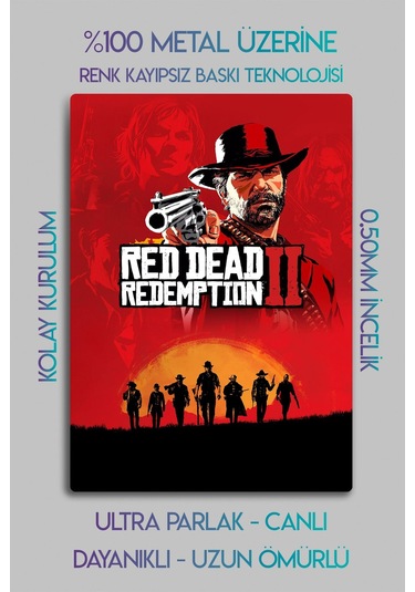 Metal Baskı Parlak Duvar Tablosu - Rdr2 - Red Dead Redemption 2, Oyun