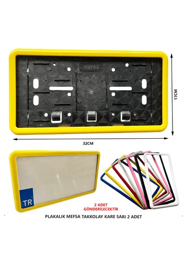Plakalık Plastik Tak Kolay Kare Sarı Çerçeveli 2 Adet