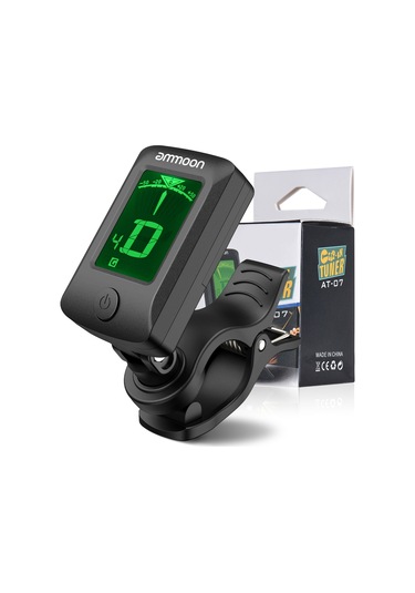 Ammoon At-07 Dijital Elektronik Clip-on Tuner Gitar Kromatik Siyah