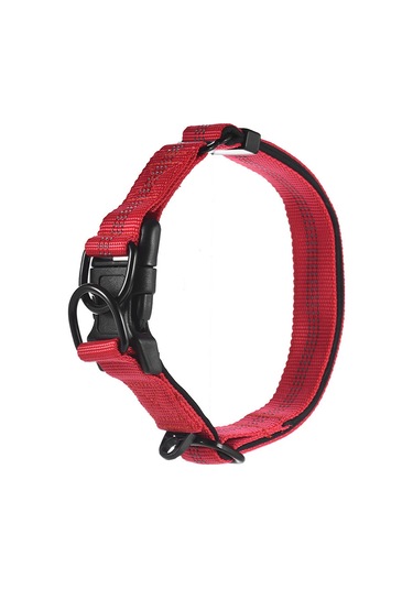 Geeroyoo Gece Görünürlüklü Ayarlanabilir Köpek Tasması - Çift Çelik Halkalı Dayanıklı Nylon, Kırmızı/turuncu Seçenekli Kırmızı