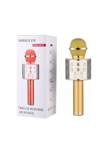 Magicvoice Bluetooth-sd-aux Kablosuz Sarı Karaoke Mikrofonu