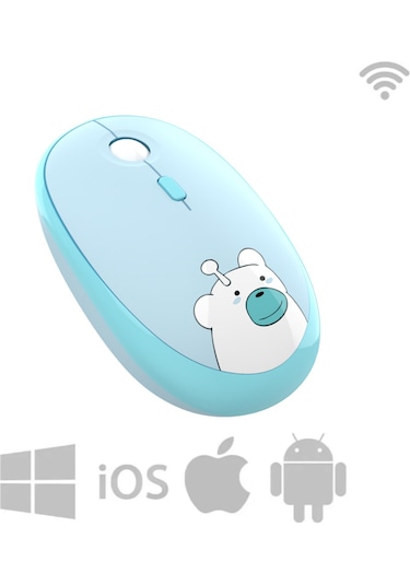 Geezer M2 Hello Bear 2.4g 1600dpi Kablosuz Mouse Mavi Smk-m2