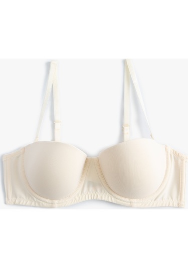 Koton Dolgusuz Balenli Sütyen Straplez Kaplı Ekru 4slk10001mk 4SLK10001MK002 Ekru