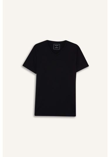 Defacto Slim Fit Dar Kesim V Yaka Üst D6187ax25wnbk27 Siyah