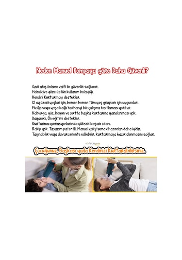 Safetypro Hemlik Heimlich Manevrası Pompası Otomatik Boğulma Lacivert