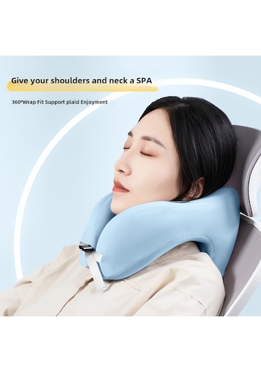 Yunboo Ofis Okul U Yastık Hafıza Köpüğü Boyun Desteği Yatma Öğrenci Kucağı Yastığı Gri 28x24x17cm Açık Gri