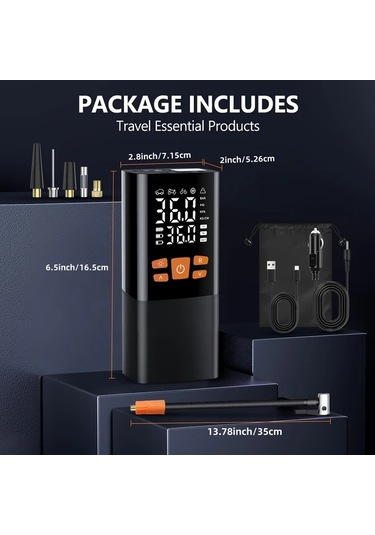 Primepickings Portable Air Compressor 8006 3x Daha Hizli Lastik Sisme Cihazi 150psı Kablosuz Elektrikli Hava Pompasi Araba Bisiklet Motor Icin