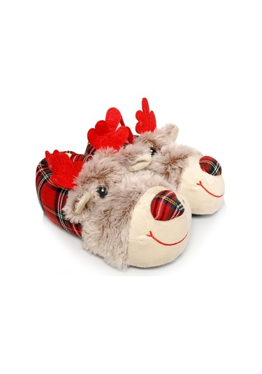 Twigy Geyik Erkek Hayvanlı Panduf Gri 41/46 AA0628 Gri