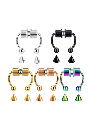 Suntek Paslanmaz Manyetik Yanlış Burun Gül-altın-1-takım Altın