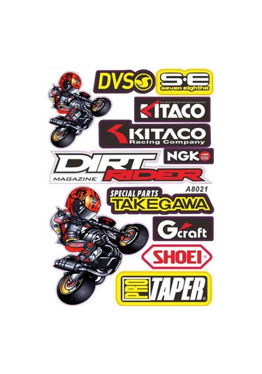 Rvell Motosiklet Otomobil Bilgisayar Uyumlu A4 Sticker Set 020 1.Resim