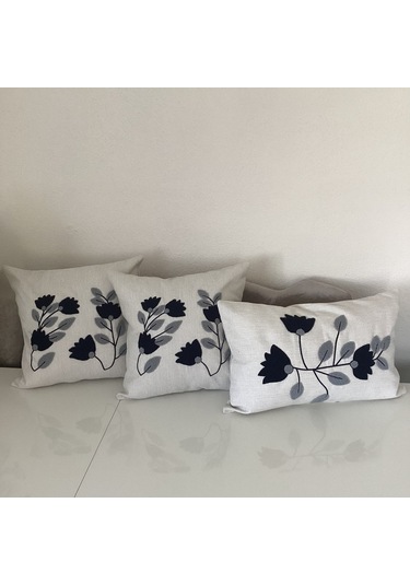 Punch İşlemeli Dekoratif Kırlent Kılıfı Takım Karışık/Çok Renkli