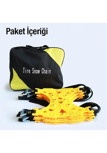 Coofbe Çantalı 6 Adet Set Plastik Araç Lastik Zinciri Kar Zinciri Kilit Sistemli Araç Lastik Zinciri