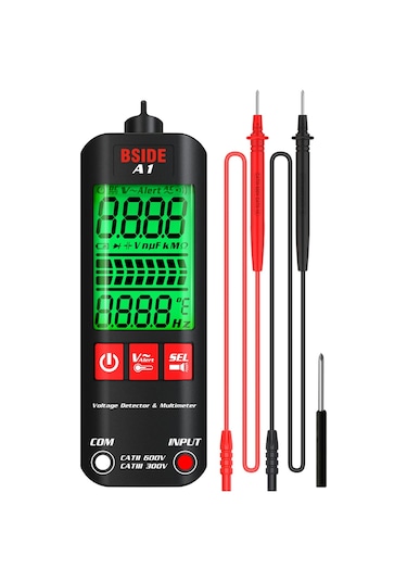 Bsıde A1 Mini Lcd Test Cihazı Voltaj Fermuarsız Kılıf Dijital Multimetre
