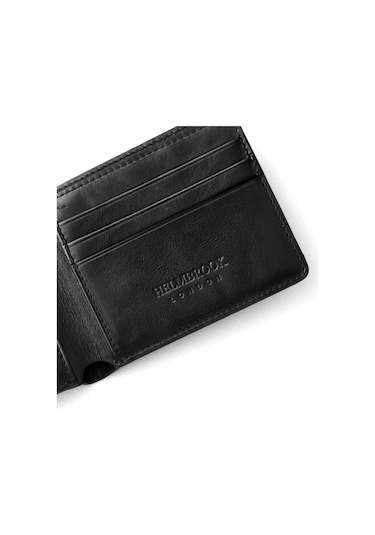 Eldridge Erkek Siyah Deri İnce Tasarım Çok Bölmeli Rfid Korumalı Cüzdan Siyah