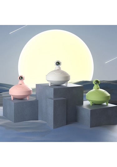 Agoodshop Romantik Gün Batımı Lambası Ve Kablosuz Hava Nemlendirici Beyaz