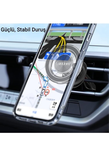 Eh213 Izgara Klipsli Manyetik Mıknatıslı Magsafe Araç İçi Telefon Tutucu Siyah