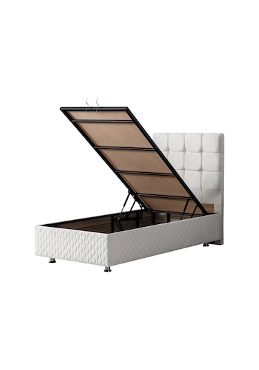 Setaymobilya Baza, Duke Krem Tek Kişilik Baza + Başlık+ Ortopedik Yatak