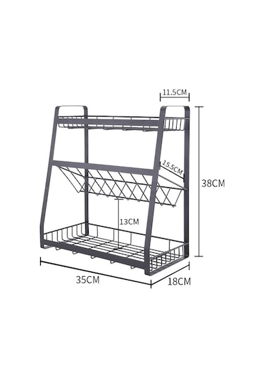 Sones Yaratıcı Mutfak Üç Katlı Depolama Rafı Baharat Rafı Diğer