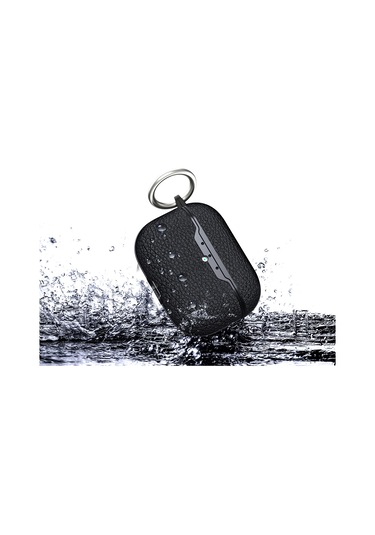 Apple Airpods Pro 3 Kılıf Deri Tarzı Silikon Case 03 Siyah