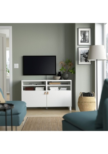 Tv Sehpası, Beyaz, 120x40x74 Cm, Lappvıken, Stubbarp Beyaz