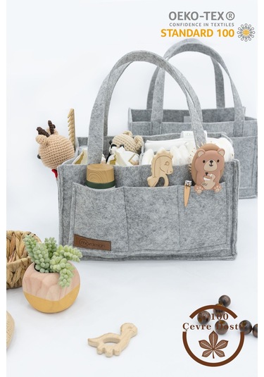 Mordesign Keçe Anne Bebek Bakım Çantası Yenidoğan Alt Açma Değiştirme Için Organizer Taşınabilir Düzenleyici Gri Zg948 Gri