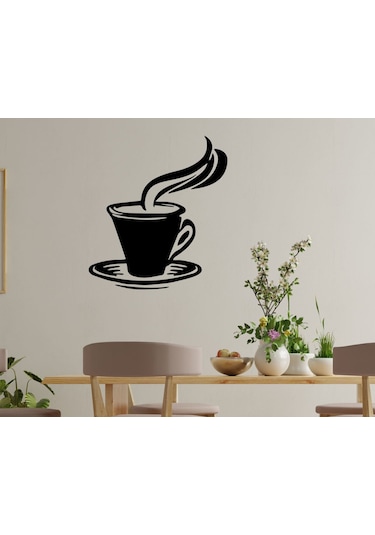 Bk Home Kahve Fincanı Tasarımlı Duvar Sticker-1