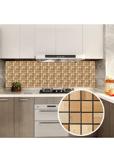 10 Adet/takım Kendinden Yapışkanlı Mozaik Tarzı Simülasyon Kiremit Duvar Çıkartmaları Oturm Banyo Güzel Duvar Sticker Dğ. 56759508 Diğer