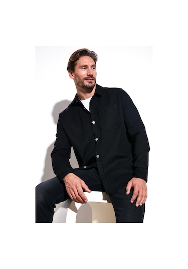 Buratti Pamuklu Tek Cepli Regular Fit Erkek Gömlek Cf25W129140 Siyah