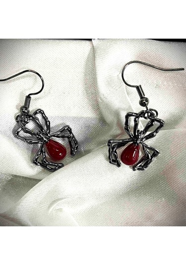 Dükkan Design Tiny Red Spider Küpe Antrasit